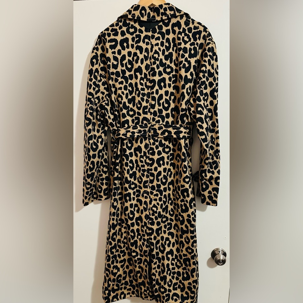Coach Black and Tan Leopard Print Coat